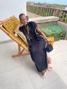 A participant of retreat siting quietly