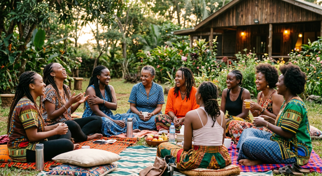 African women sitting in circle