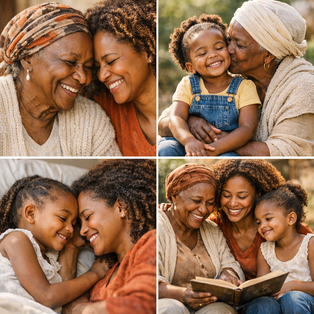 A collage of generation of african women
