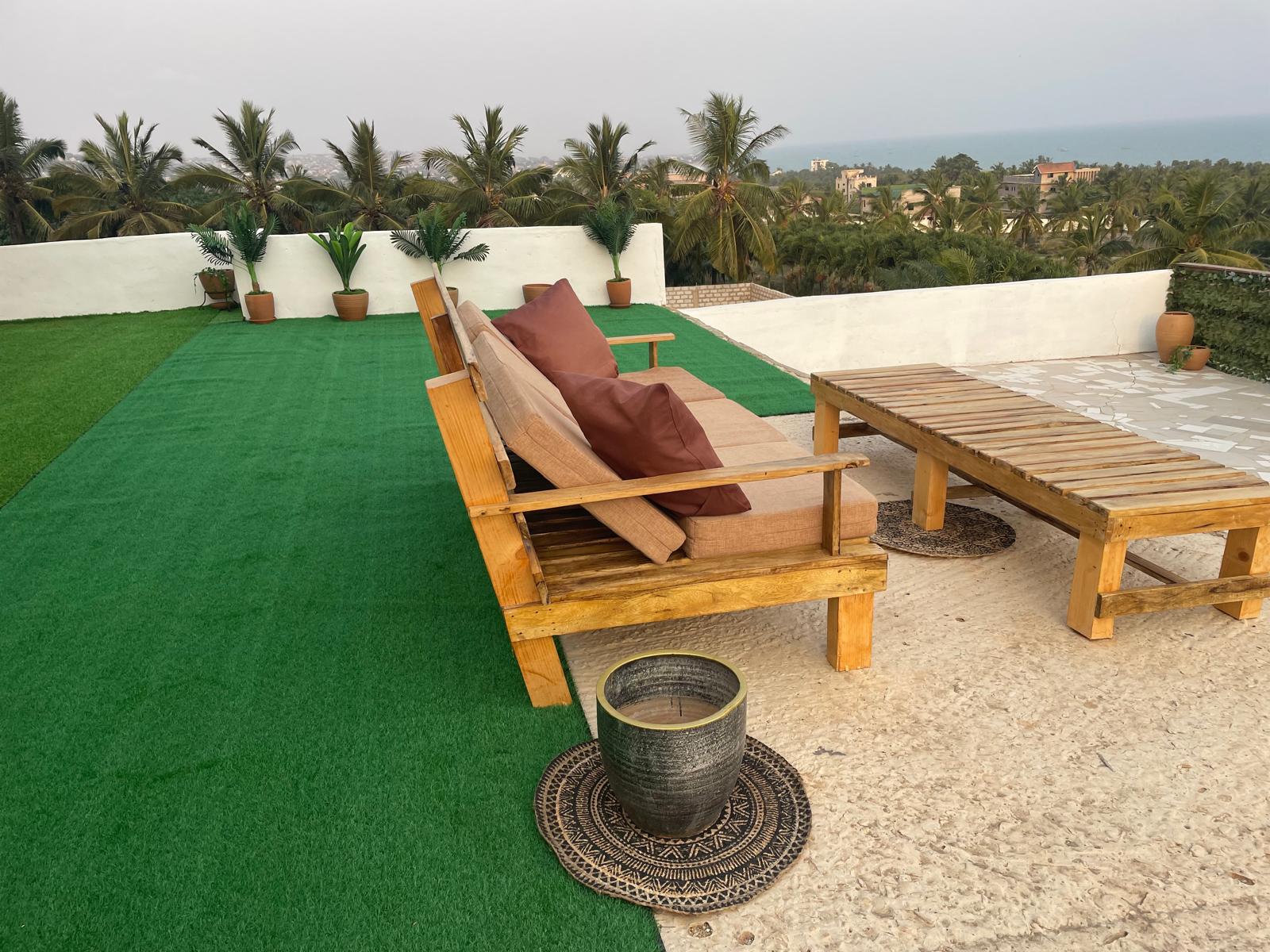 outside close up chair and pot